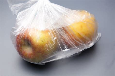 Fresh Apples Inside A Clear Plastic Bag Stock Photo Image Of Gentle