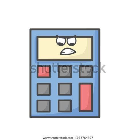 Cute Calculator Character Flat Cartoon Vector Stock Vector Royalty