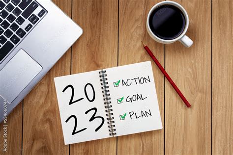 Foto Stock Happy New Year Resolution Goal List And Plans Setting