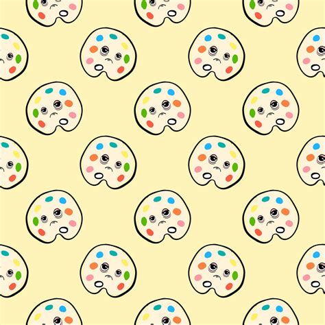 Tired color palette, seamless pattern on light yellow background ...