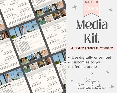 Media Kit Template Influencer Media Kit Template Social Media Kit ...