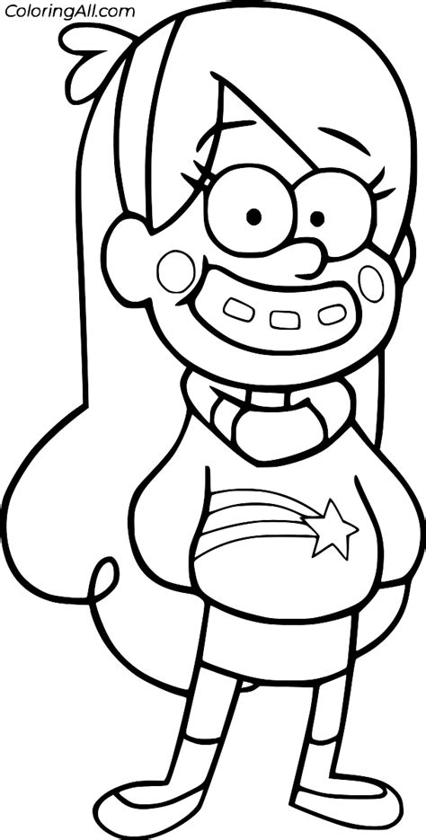 Mabel Smiling Coloring Page Coloringall