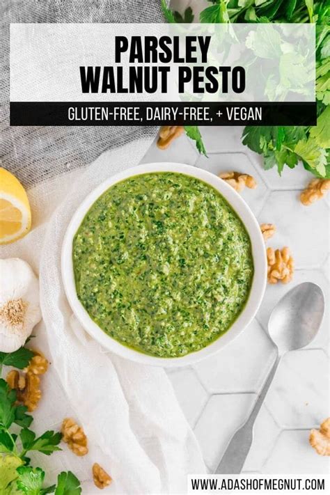 Easy Vegan Parsley Walnut Pesto A Dash Of Megnut