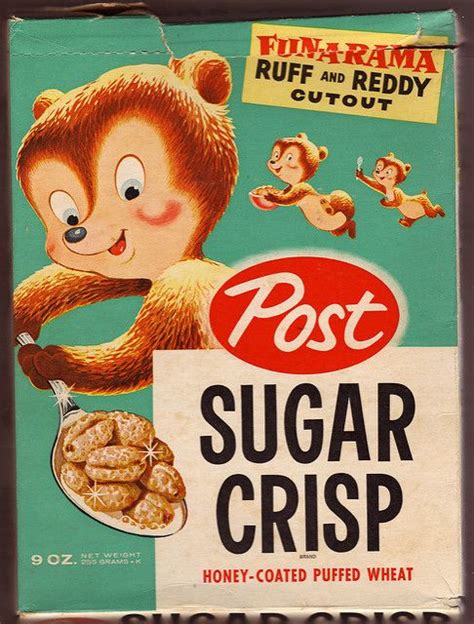 Post Sugar Crisp Cereal Box 1950s Retro Ads Vintage Advertisements