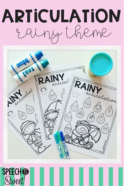 Spring Articulation Activities Speech Therapy Weather Theme Rainy