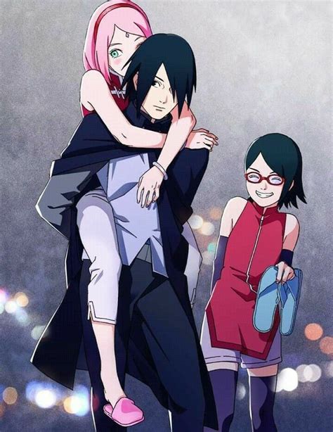 Sasuke E Sakura O Casal Lendário Da Nova Geração Com A Jovem Prodígio