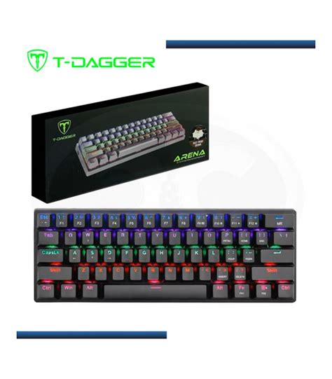 TECLADO GAMER T DAGGER ARENA RAINBOW ENGLISH BLACK BROWN SWITCH T