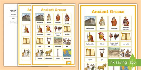 Ancient Greece Vocabulary Matching Mat Twinkl