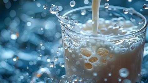 Milk Pouring Into A Glass Wallpaper Premium Ai Generated Image