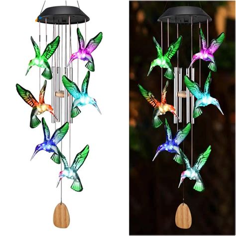 Hummingbird Solar Wind Chime – Solar Wind Led Chime