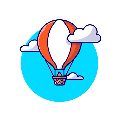 Hot Air Balloon Cartoon Vector Icon Illustration Air Transportation