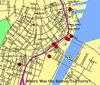 Map Boston Tea Party