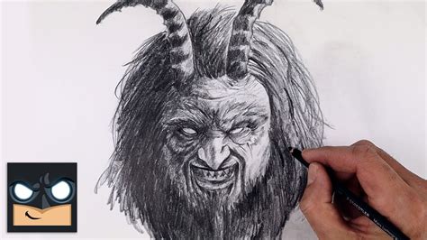 How To Draw Krampus Sketch Tutorial Youtube