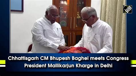 Chhattisgarh Cm Bhupesh Baghel Meets Congress President Mallikarjun