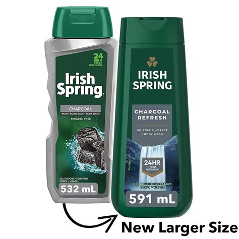 Irish Spring Charcoal Refresh Body Wash For Men Ml