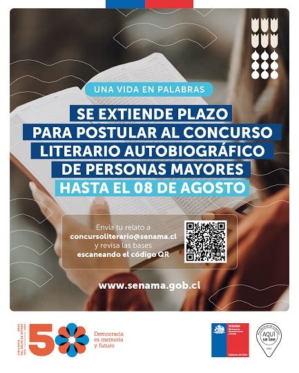 BUENAS NOTICIAS SENAMA AMPLÍA PLAZO PARA PARTICIPAR EN EL CONCURSO