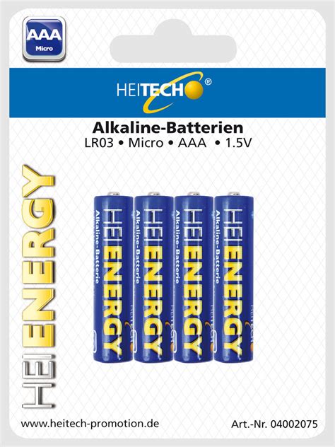 Heitech 04002075 Alkaline Batterie Micro AAA 4 Er Pack Blau EBay