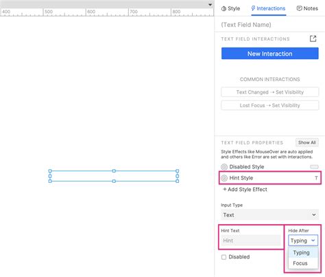 Text Field And Text Area Widgets Axure Docs