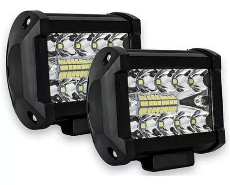 Par Faros Auxiliares Dually Leds Luz Fija Y Estrobo Env O Gratis