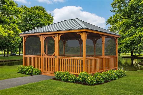 10×16 Cedar Rectangle Gazebo - Amish Wholesale Gazebos