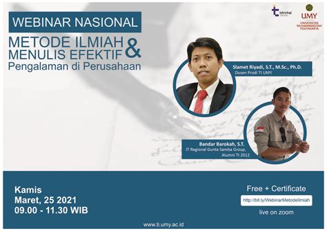 Webinar Nasional Metode Ilmiah Menulis Efektif Pengalaman Di