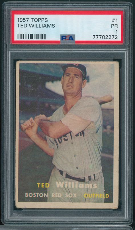 1957 Topps 1 Ted Williams PSA 1 PR Boston Red Sox HOF Baseball Card B8