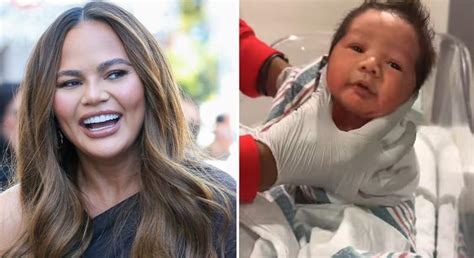 Chrissy Teigen Shows Off Her And John Legends Newborn Sons Impressive