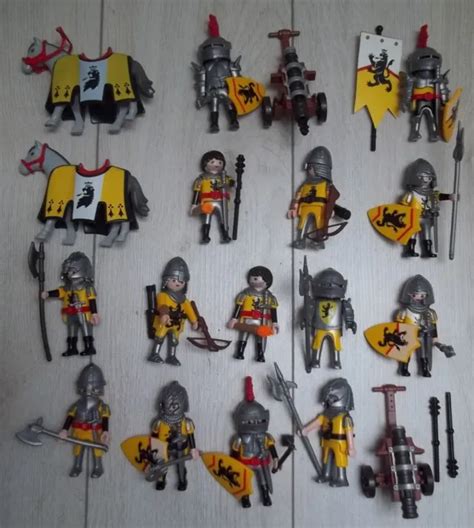 PLAYMOBIL KNIGHTS MOYEN age lot chevalier soldat du lion caparaçon 4871