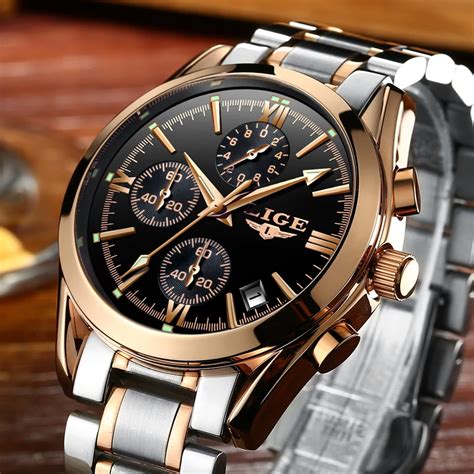 LIGE Reloj Anal Gico De Acero Inoxidable Para Hombre Accesorio De