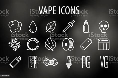 Vape Icon Set Stock Illustration Download Image Now Spiral Battery