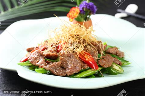 香茅杭椒炒牛肉中国菜系食品餐饮摄影素材汇图网