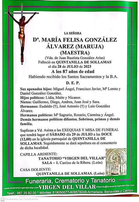 Esquelas Archives Tanatorio Y Funeraria Virgen Del Villar