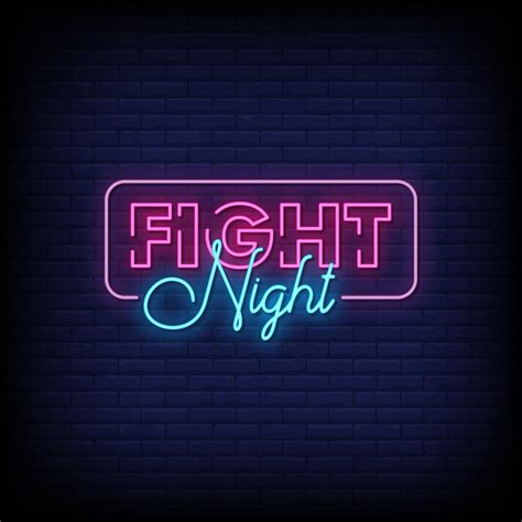 Fight Night Neon Signs Style Text Vector 2263449 Vector Art At Vecteezy