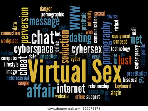 Virtual Sex Word Cloud Concept On Stock Illustration 392275576