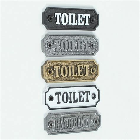 Vintage Victorian Style Toilet Bathroom Door Sign Cast Iron Etsy