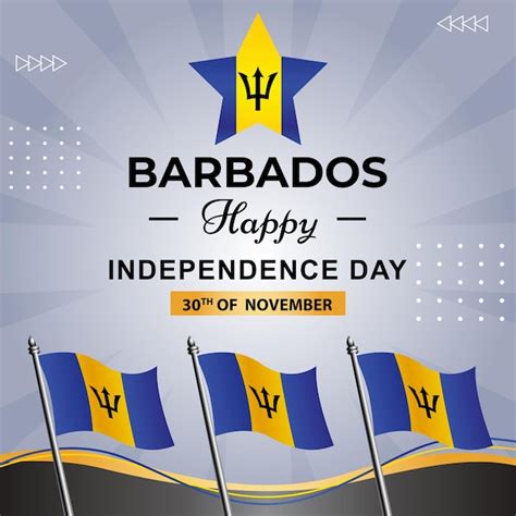 Premium Vector A Poster For Barbados Happy Independence Day With Flags