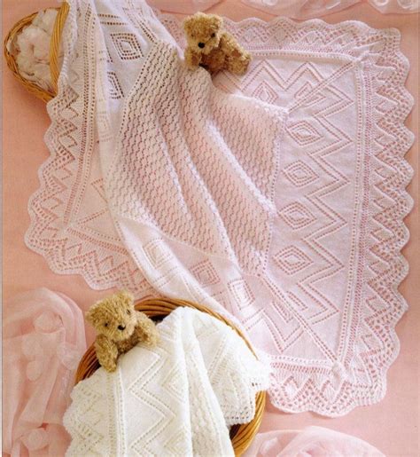 Pdf Digital Knitting Pattern Baby Shawl Or Blanket Christening 3 Ply