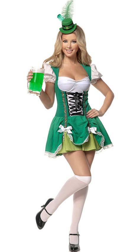 2013 Green Luck Irish Girl Beer Costume Oktoberfest Promotional