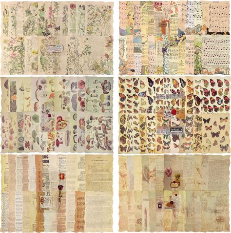 Amazon Draupnir Sheets Of Vintage Scrapbook Paper For Art