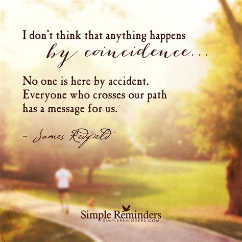 Nothing happens by coincidence by James Redfield | Simple reminders ...