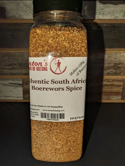 Antons Boerewors Spice 540g 19 05oz Anton S Meat Eat Biltong