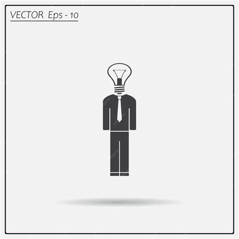 Premium Vector Man With A Lamp Idea Symbol Vector Illustration On A