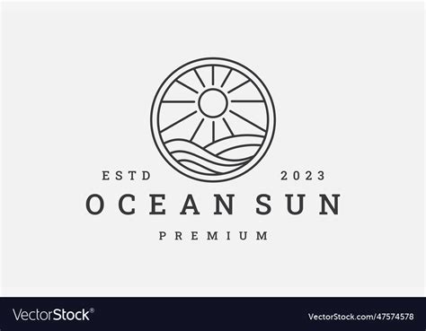 Ocean Sun Royalty Free Vector Image Vectorstock