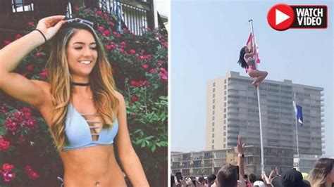 Bikini Clad Student Instantly Regrets Climbing Flagpole In Wild Spring Break Celebrations