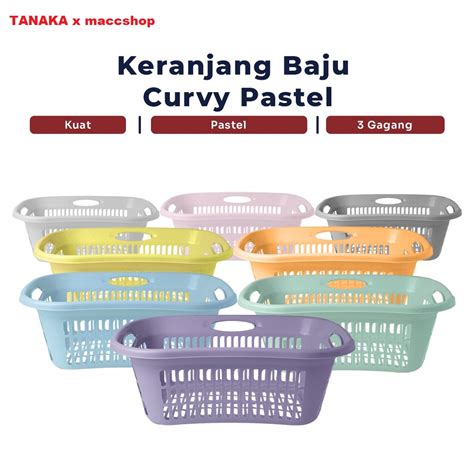 Jual Pcs Keranjang Baju Curvy Pastel Macaron Tanaka Jumbo Laundry