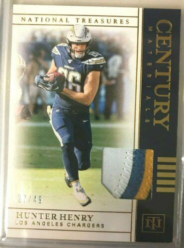 2019 National Treasures Hunter Henry Chargers Century Materials Patch