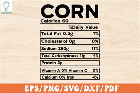 Corn Nutrition Facts Svg Graphic By Designer302 · Creative Fabrica