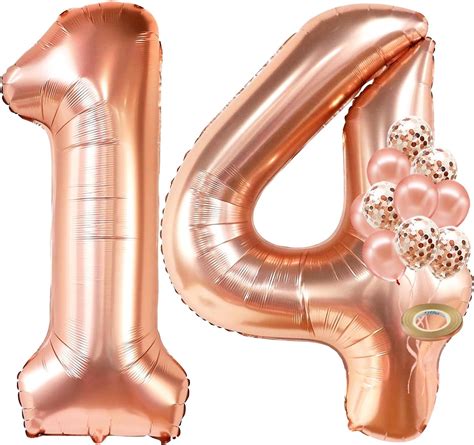 Amazon KatchOn Rose Gold 14 Balloon Numbers Set Giant 40 Inch