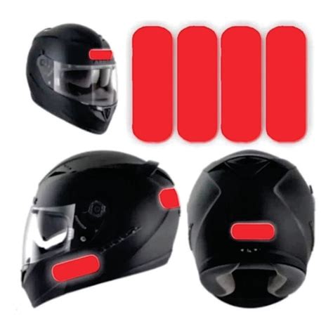 Adesivosrefletivo Vermelho Capacete Moto Elo