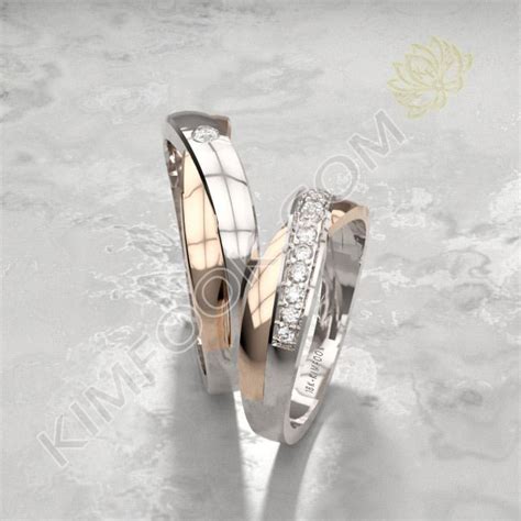 Cincin Kawin Berlian Emas Putih Sbr Kimfook Jewelry Cincin Nikah